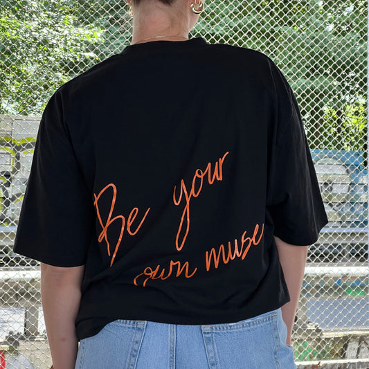 River Joann - 'Be your own muse' oversized Tee in Black